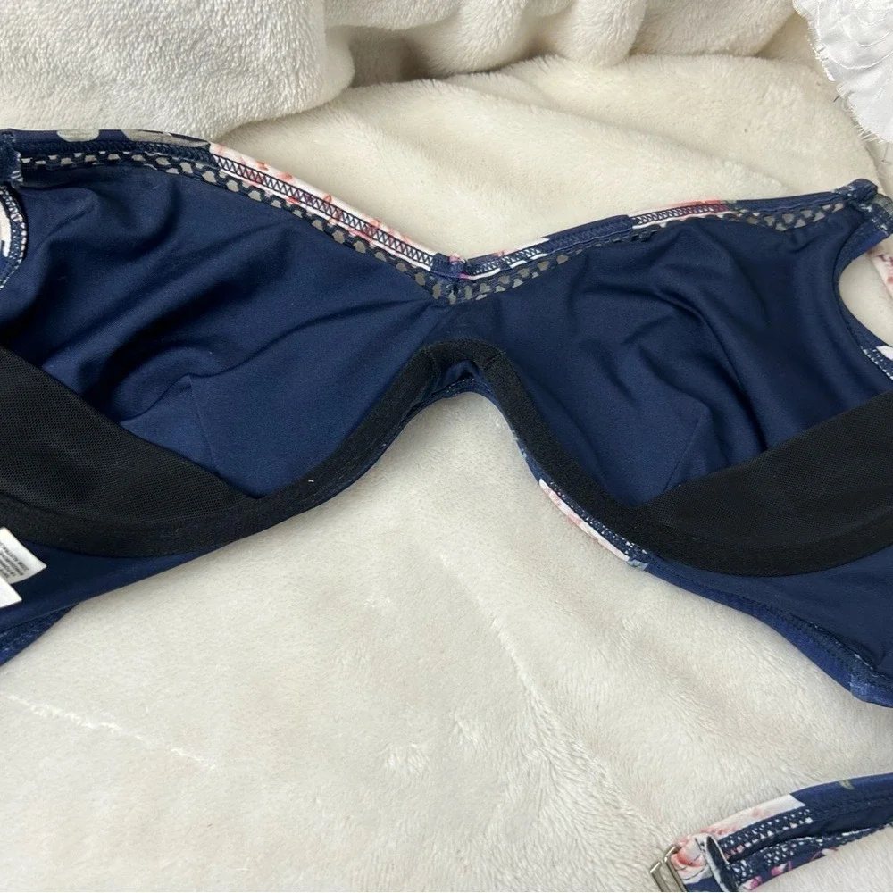 Azura Australia Dark‎ Blue Floral Swim Bra Size 8